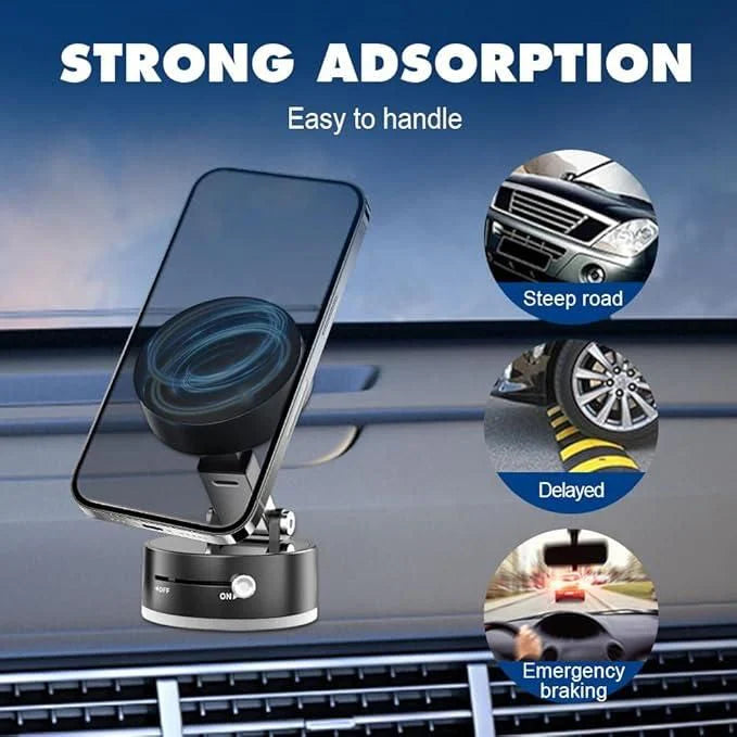 Foldable Mobile Phone Holder Vacuum Suction Cup Holder Magnetic Car Phone Holder for iPhone / Android