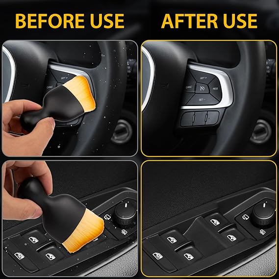 Car Interior Cleaning Brush with Ultra Soft Bristles, Car Accessories for Dashboard, AC Vents, Leather, Scratch-Free