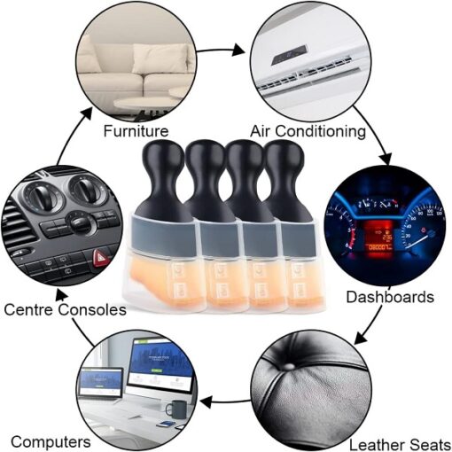 Car Interior Cleaning Brush with Ultra Soft Bristles, Car Accessories for Dashboard, AC Vents, Leather, Scratch-Free