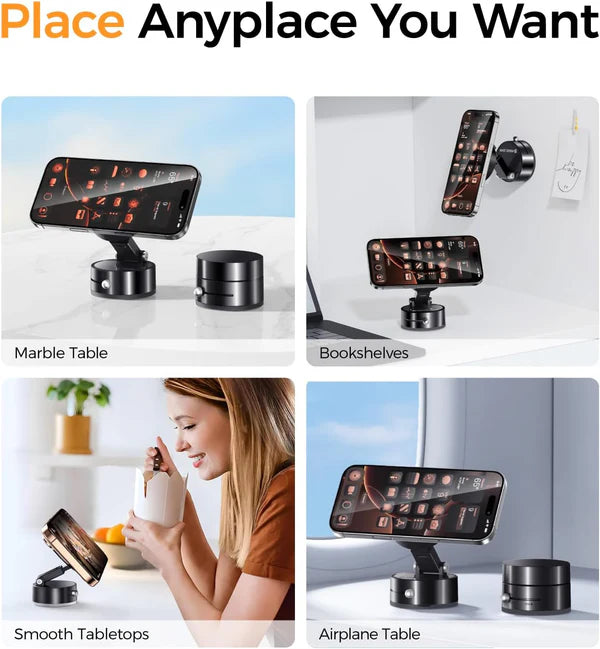 Foldable Mobile Phone Holder Vacuum Suction Cup Holder Magnetic Car Phone Holder for iPhone / Android