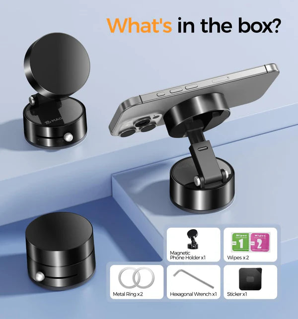 Foldable Mobile Phone Holder Vacuum Suction Cup Holder Magnetic Car Phone Holder for iPhone / Android